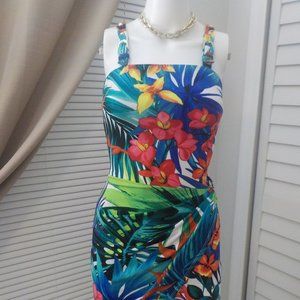 Cache Floral Tropical Hawaiian Bodycon Dress XXS